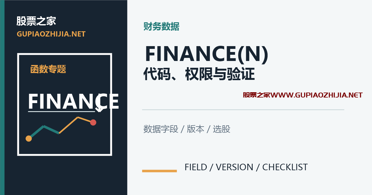 通达信 FINANCE 函数怎么用?财务数据代码、权限与选股排查插图 通达信 FINANCE 函数教程封面,说明财务数据字段、代码核对、版本权限与选股验证